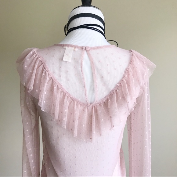 Forever 21 Sheer Blush Diamond Print Top - Picture 6 of 8